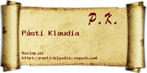 Pásti Klaudia névjegykártya