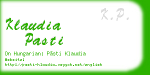 klaudia pasti business card